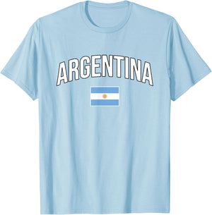 Argentina - Flag of Argentina - Throwback Design - Classic T-Shirt - T-Shirt | Light Blue