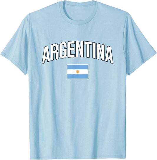 Argentina - Flag of Argentina - Throwback Design - Classic T-Shirt - T-Shirt | Light Blue