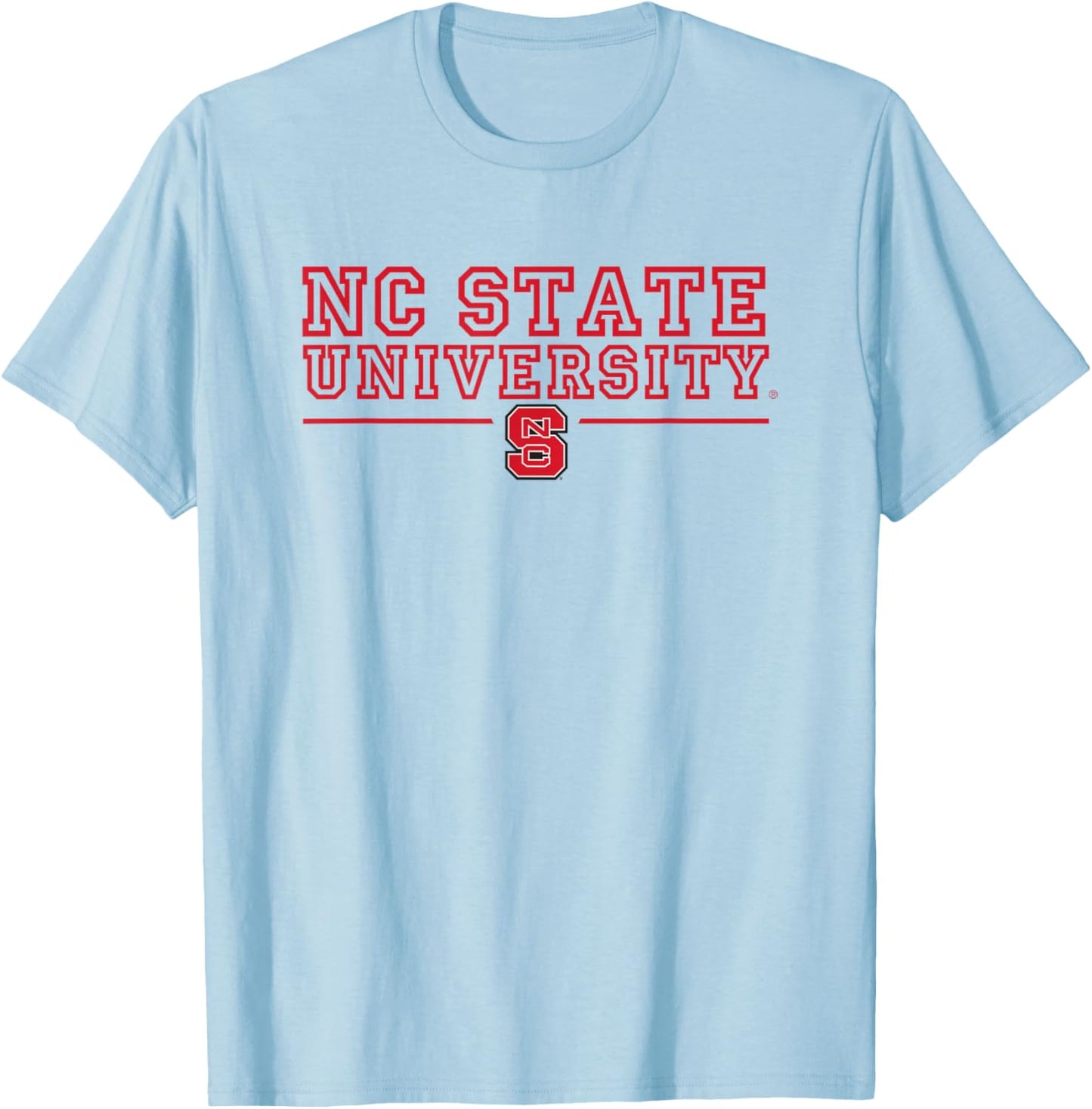 NC State Wolfpack Stacked Over Line T-Shirt - T-Shirt | Light Blue