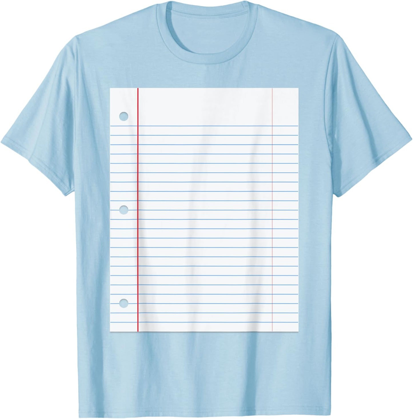 Funny Lined Notebook Paper Group Halloween Costume T-Shirt - T-Shirt | Light Blue