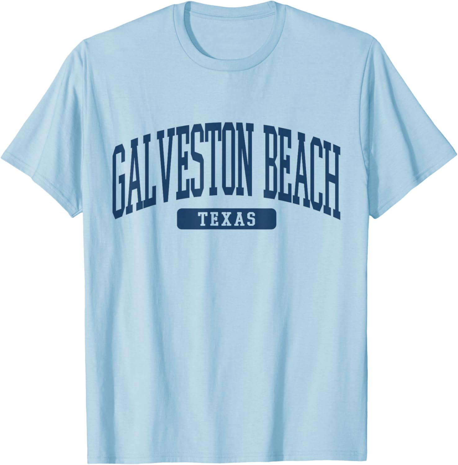 Galveston Beach Texas Souvenir Beach, Vintage, Minimalist T-Shirt - T-Shirt | Light Blue