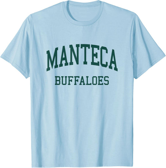 Manteca High School HS Manteca CA Retro T-Shirt - T-Shirt | Light Blue