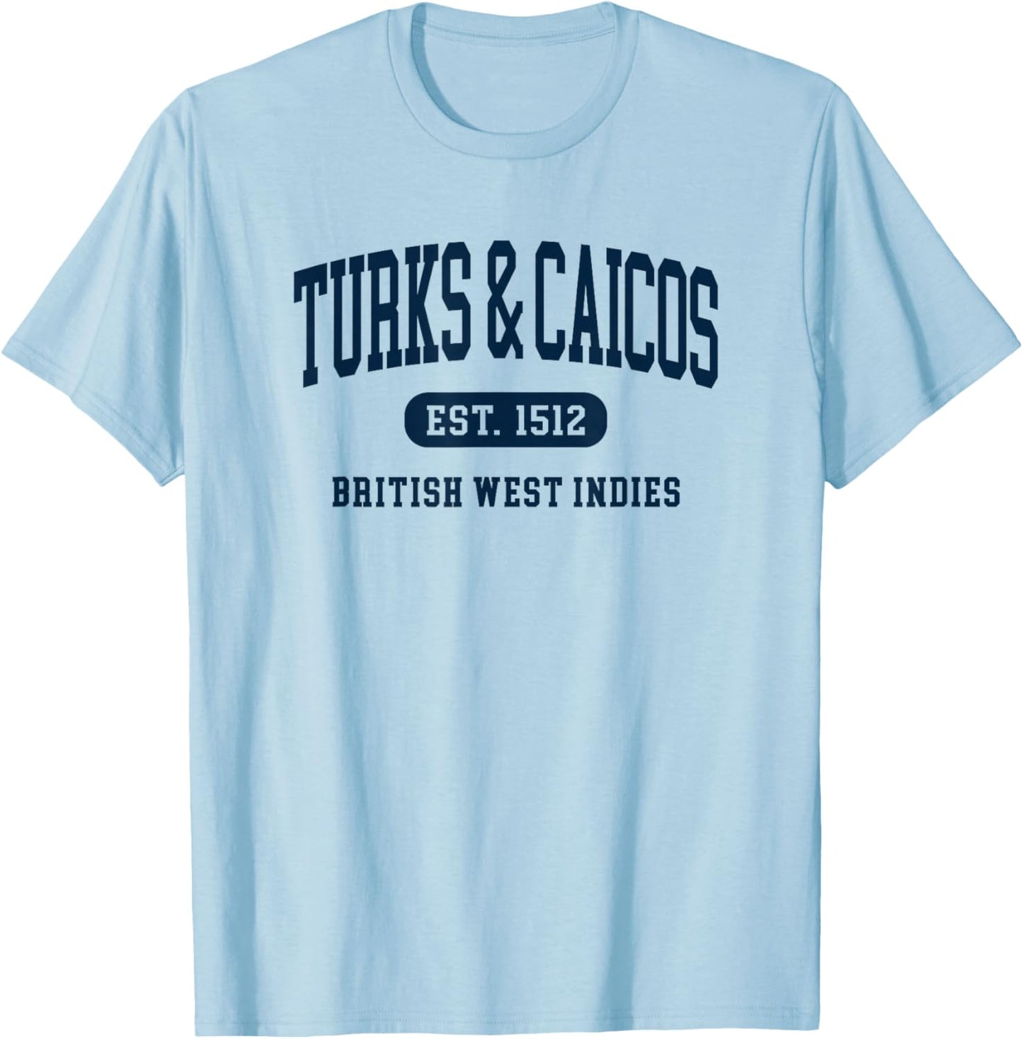 Turks and Caicos Islands Retro Preppy Throwback Souvenir T-Shirt - T-Shirt | Light Blue