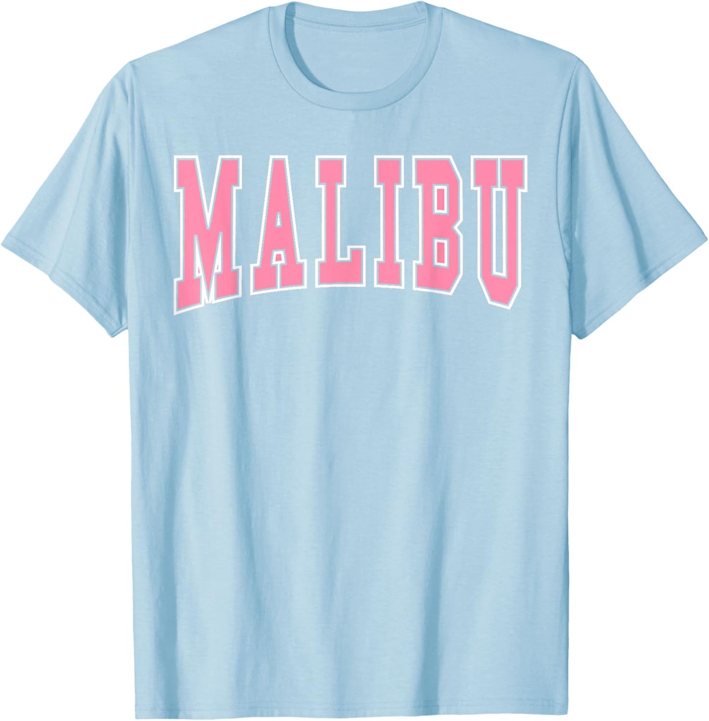 Preppy Varsity Pink Malibu California Teen Girls T-Shirt - T-Shirt | Light Blue