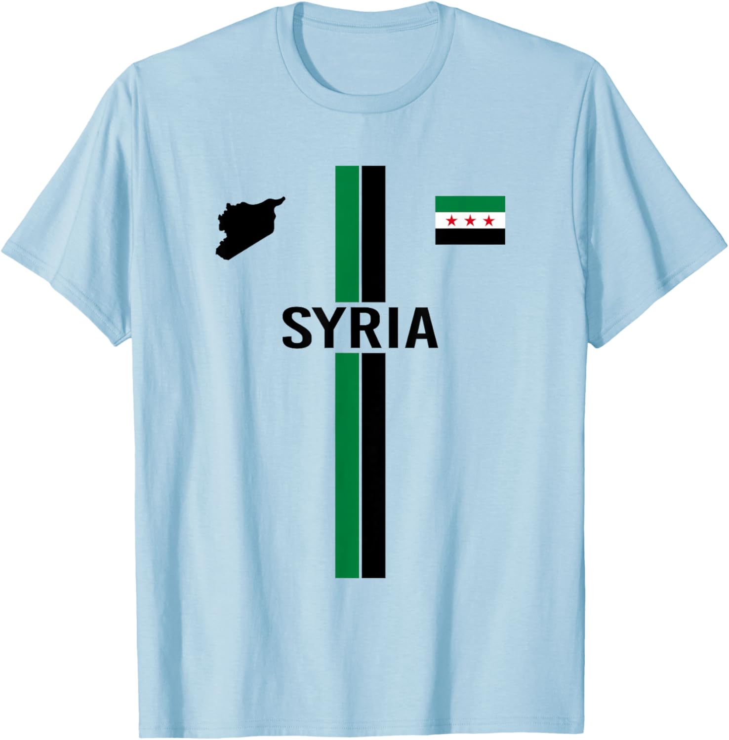 Syrien-Flagge, Damaskus-Syrien-Design, syrische Flagge, I Love Syrien T-Shirt - T-Shirt | Light Blue