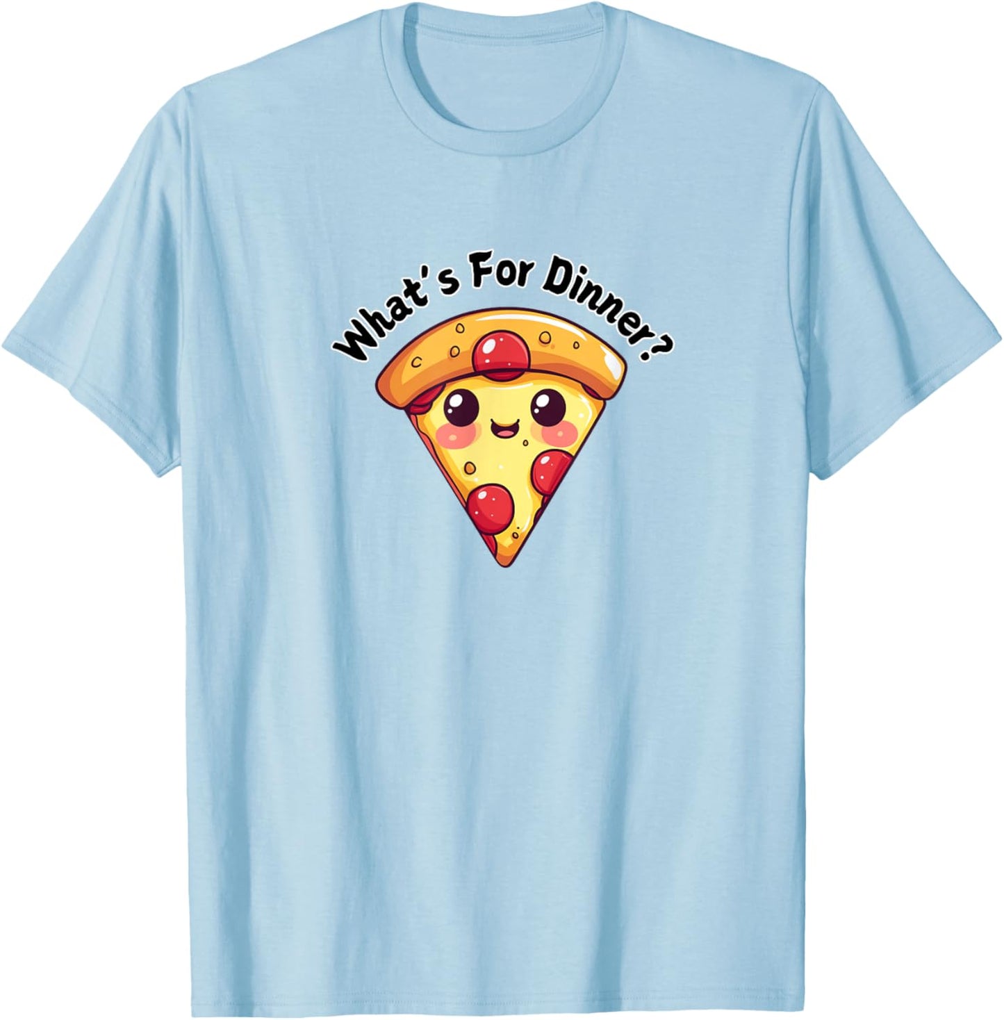 What's For Dinner? Pepperoni Pizza T-Shirt - T-Shirt | Light Blue