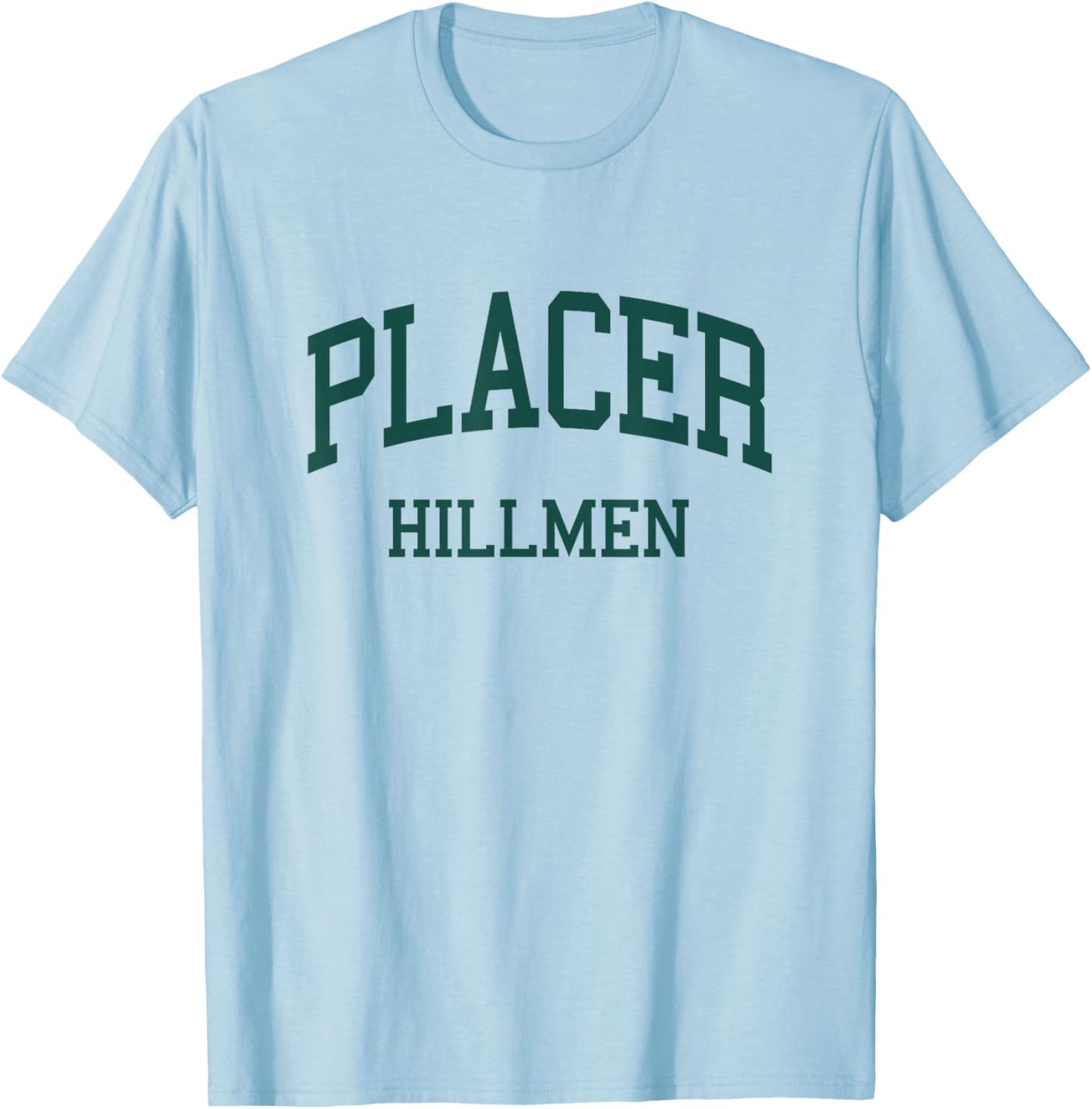 Placer High School HS Auburn CA Retro T-Shirt - T-Shirt | Light Blue