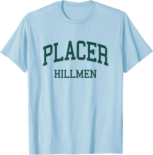 Placer High School HS Auburn CA Retro T-Shirt - T-Shirt | Light Blue