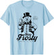Stay Frosty Premium Ice Beer Funny Snowman Holding Beer T-Shirt - T-Shirt | Light Blue