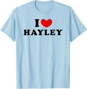 I Love Hayley, I Heart Hayley T-Shirt - T-Shirt | Light Blue