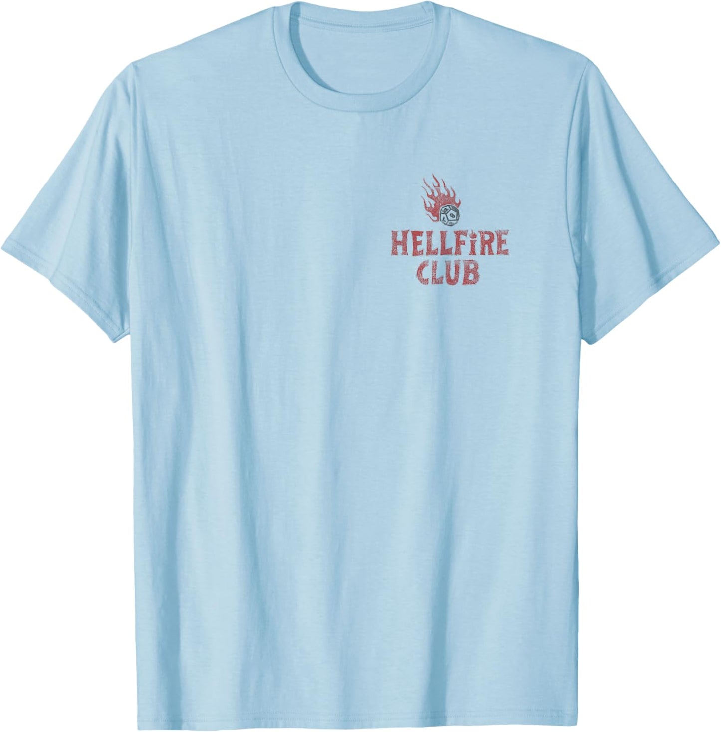 Stranger Things Hellfire Wanted Officially Licensed T-Shirt - T-Shirt | Light Blue