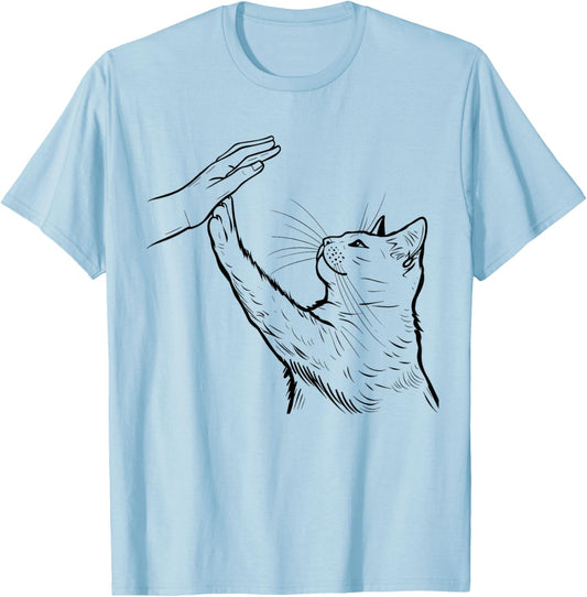 Funny Cat Dad Fathers Day Best Daddy Ever T-Shirt - T-Shirt | Light Blue