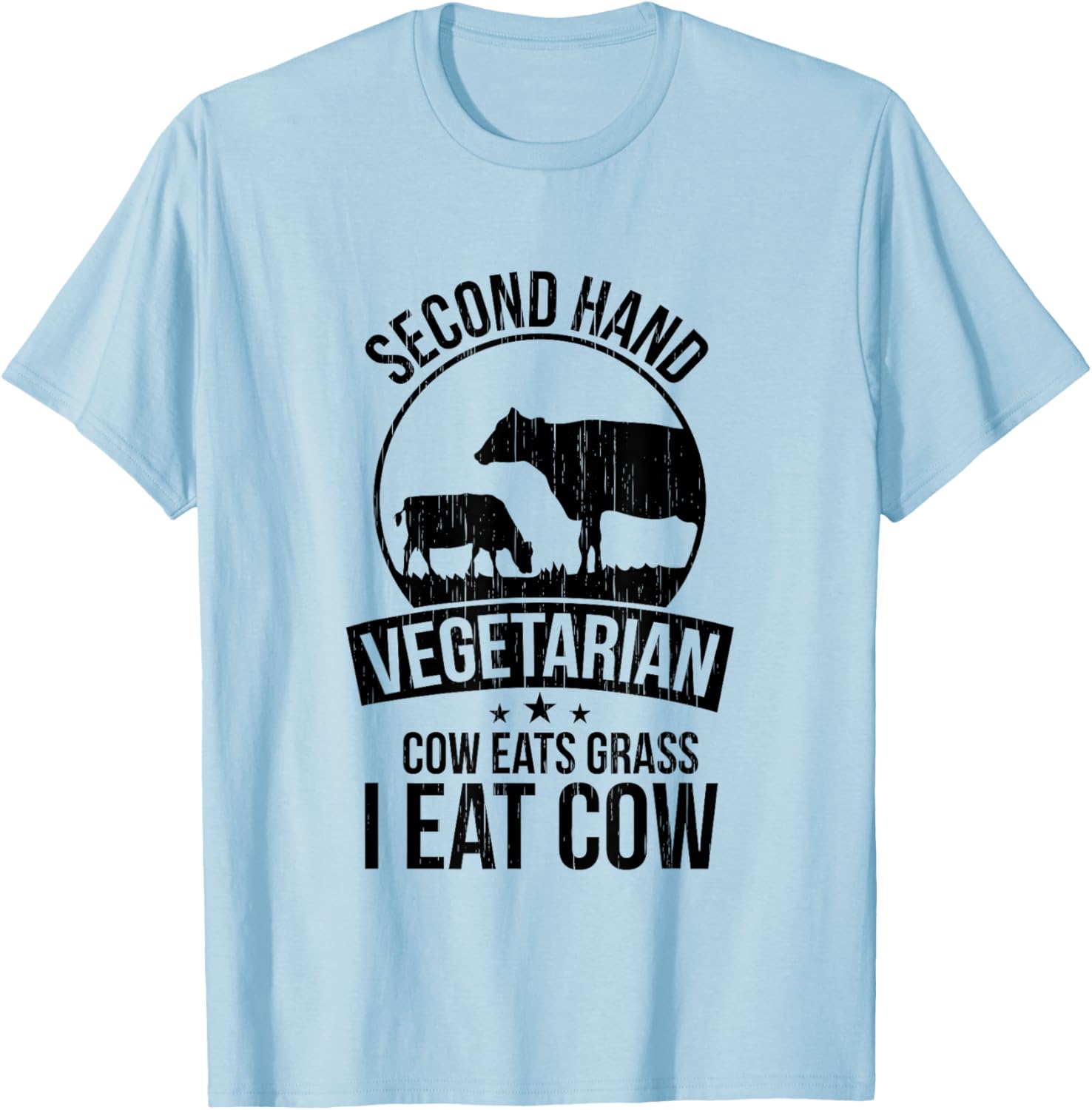 2nd Hand Vegetarian Shirt Funny Carnivore BBQ Meat Eater T-Shirt - T-Shirt | Light Blue