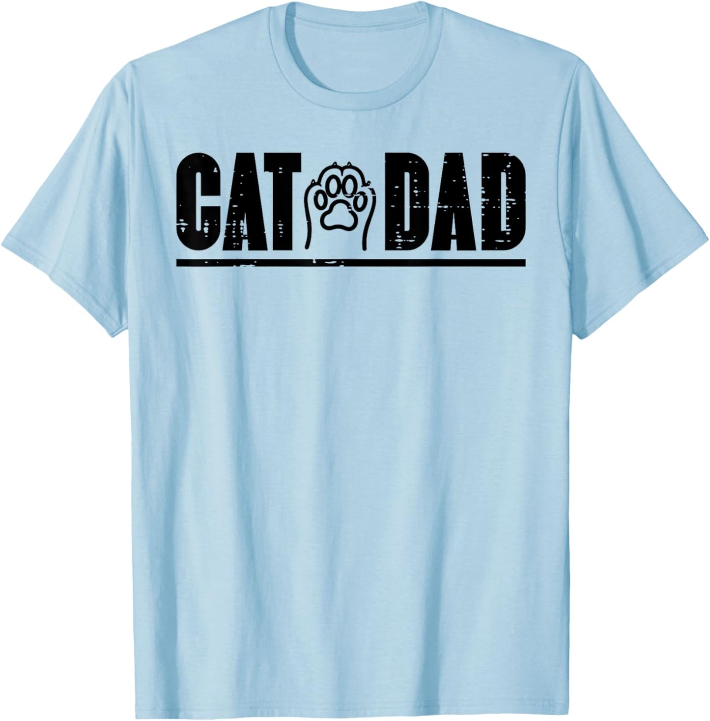 Cat Dad Paw Cute Kitten Fur Papa Daddy Animal Lover Men T-Shirt - T-Shirt | Light Blue