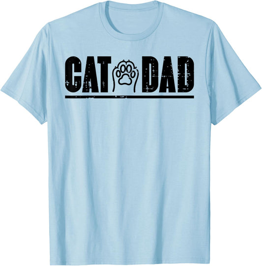 Cat Dad Paw Cute Kitten Fur Papa Daddy Animal Lover Men T-Shirt - T-Shirt | Light Blue