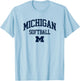 University of Michigan Wolverines Softball T-Shirt - T-Shirt | Light Blue