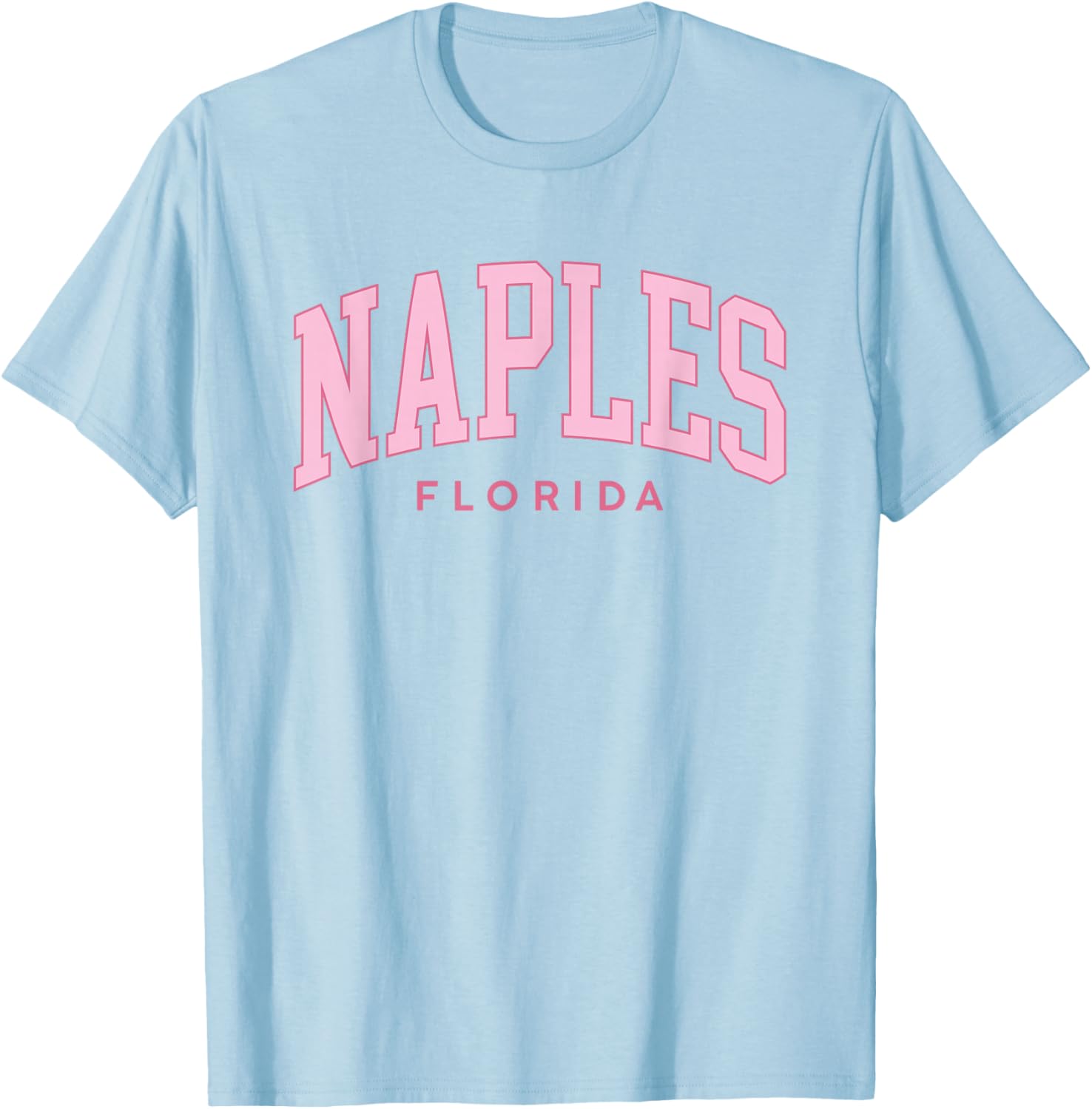 Naples Florida Retro Preppy Throwback Pink Girls Souvenir T-Shirt - T-Shirt | Light Blue