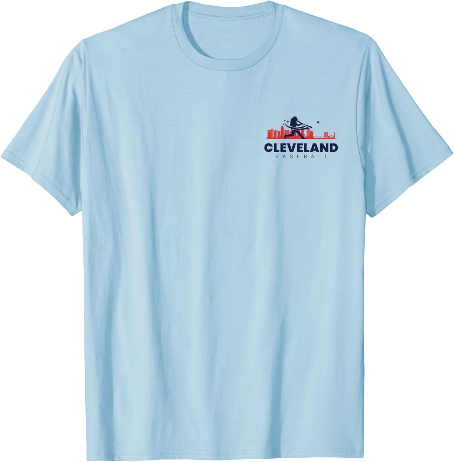 Cleveland Baseball Vintage Minimalist Retro Baseball Lover T-Shirt - T-Shirt | Light Blue