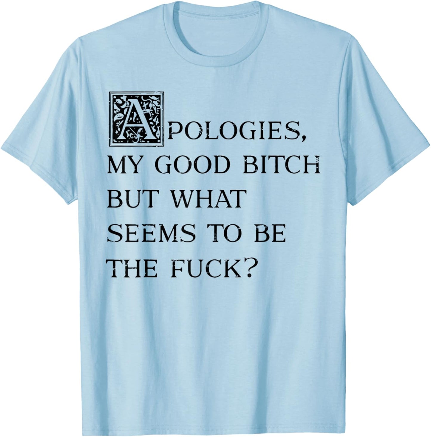 Apologies My Good Bitch But What Seems To Be The Fuck T-Shirt - T-Shirt | Light Blue