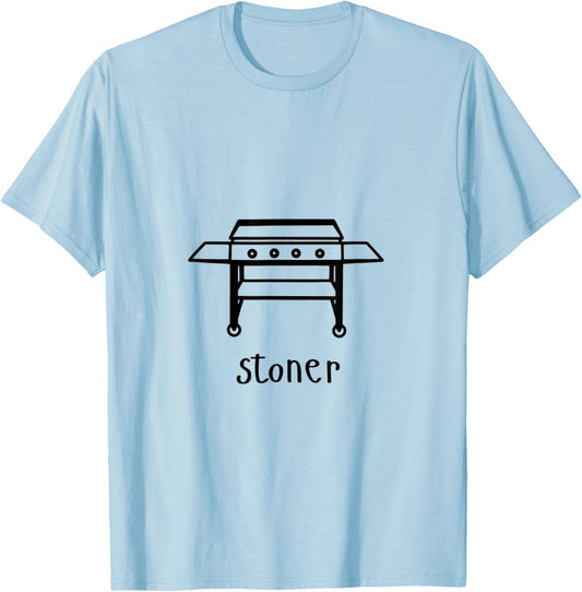 Stoner Grilling / Outdoor Cooking T-Shirt - T-Shirt | Light Blue