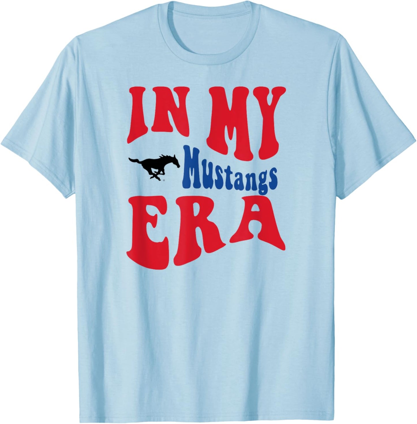 SMU Mustangs Era White Officially Licensed T-Shirt - T-Shirt | Light Blue