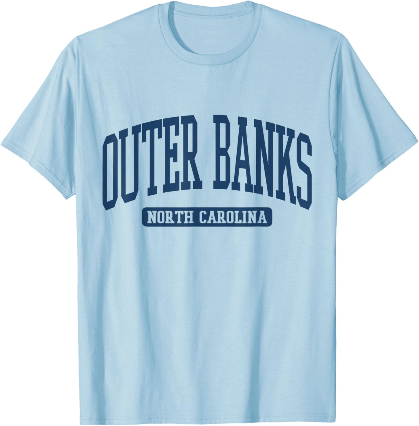 Outer Banks North Carolina Souvenir Beach, Retro, Vintage T-Shirt - T-Shirt | Light Blue