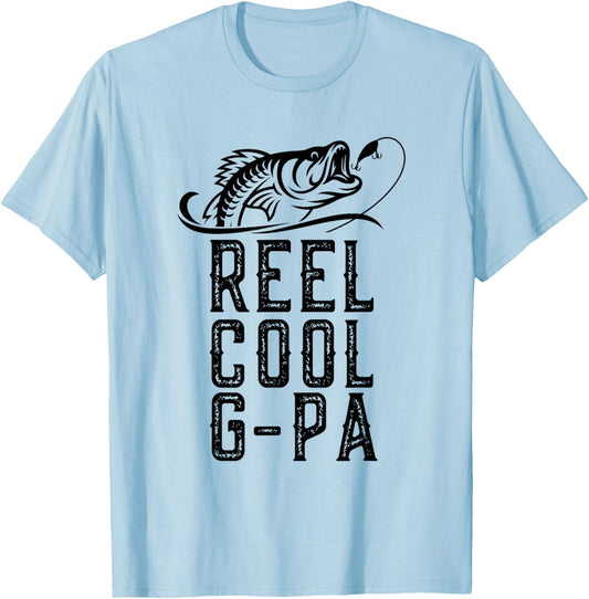 Reel Cool G-Pa Fishing Fisherman Funny Retro GPa T-Shirt - T-Shirt | Light Blue