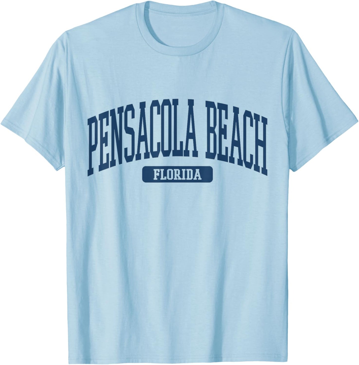 Pensacola Beach Florida Souvenir Beach, Retro, Minimalist T-Shirt - T-Shirt | Light Blue