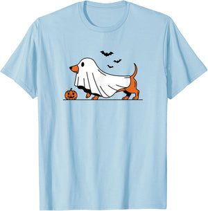 Dachshund Ghost Funny Wiener Dog Halloween Costume T-Shirt - T-Shirt | Light Blue