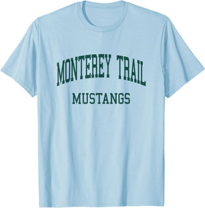 Monterey Trail High School HS Elk Grove CA Retro T-Shirt - T-Shirt | Light Blue