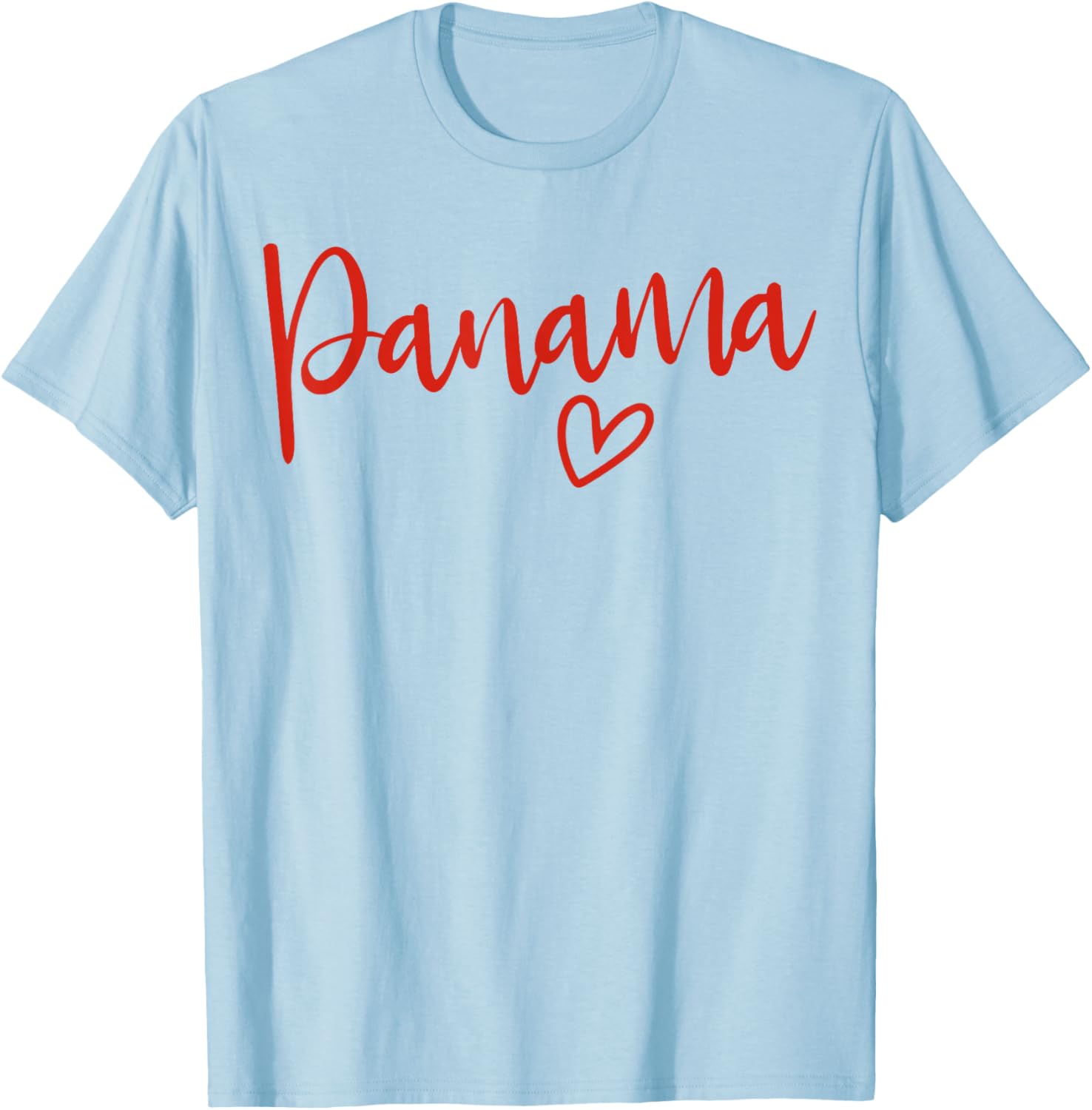 Panama Herz Damen Liebe Panama T-Shirt - T-Shirt | Light Blue