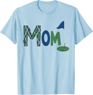 Mom of The Birthday Boy Hole in One Golf Sport Matching T-Shirt - T-Shirt | Light Blue