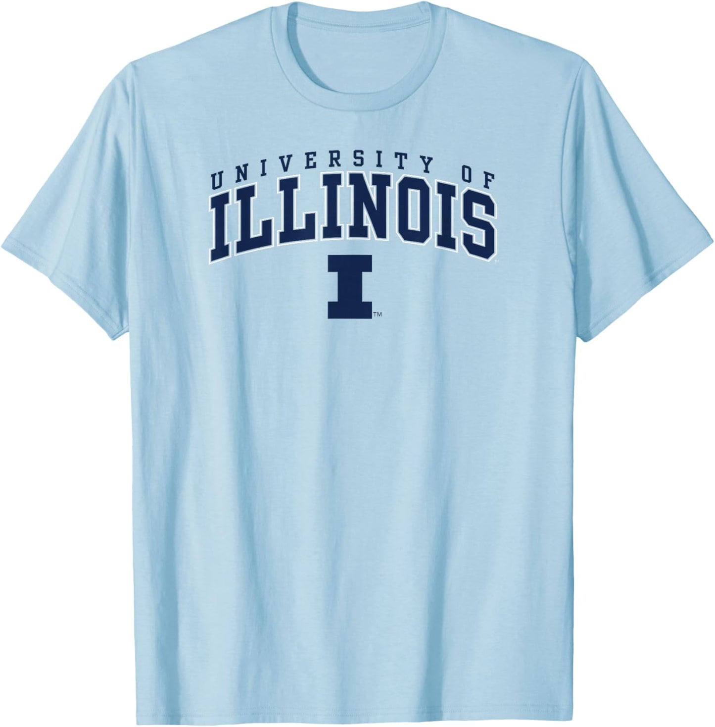 Illinois Fighting Illini Arch Over Logo Officially Licensed T-Shirt - T-Shirt | Light Blue