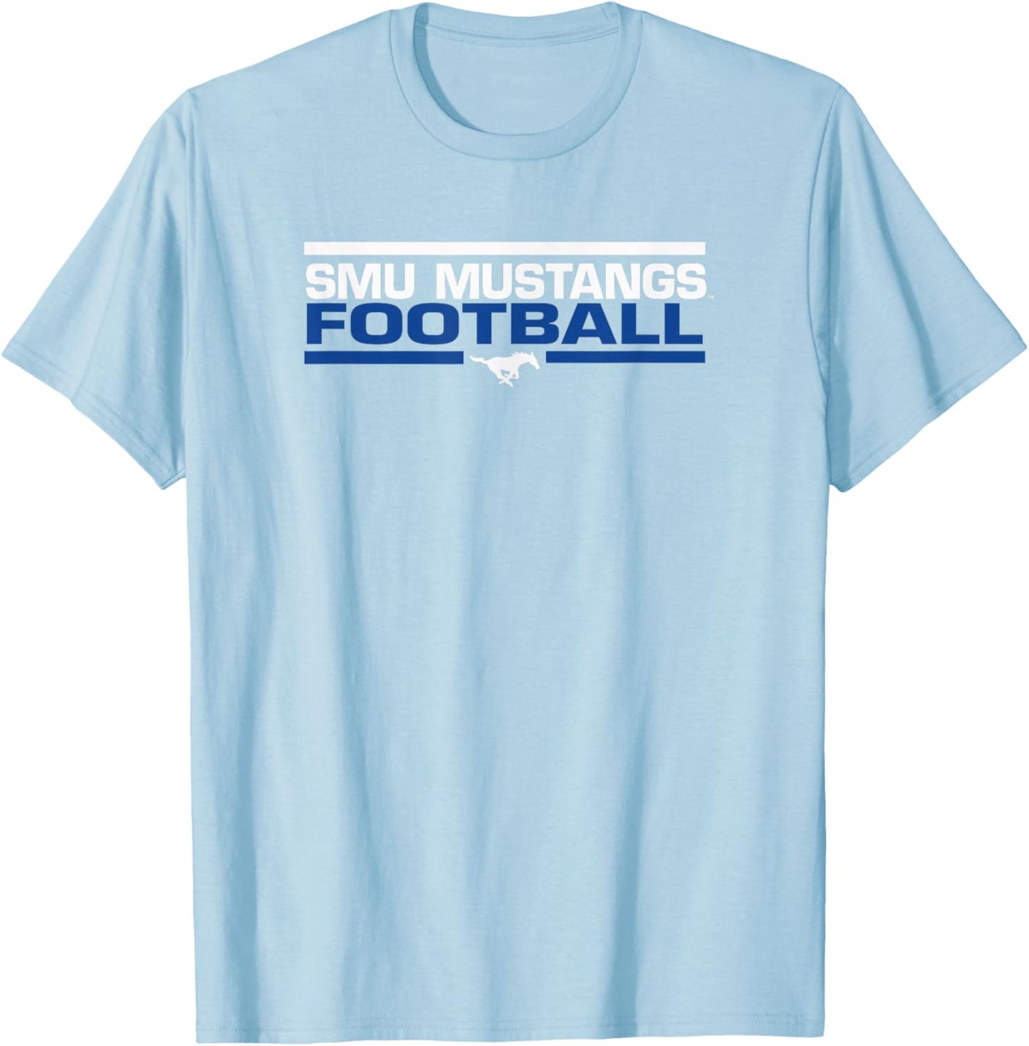 SMU Mustangs Football Tackle Red Officially Licensed T-Shirt - T-Shirt | Light Blue