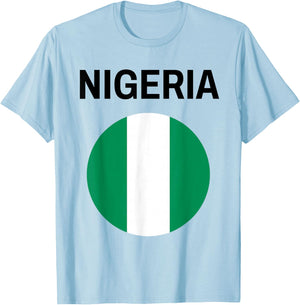 Nigeria Flag Modern T-Shirt - T-Shirt | Light Blue