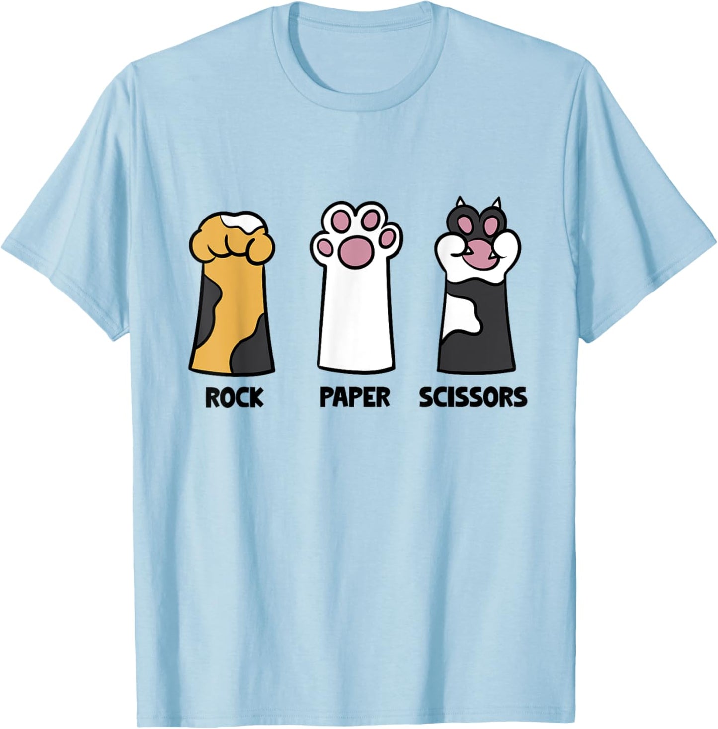 Cat Lover Cat Owner Funny Cat Rock Papers Scissors Fun Cat Women T-Shirt - T-Shirt | Light Blue