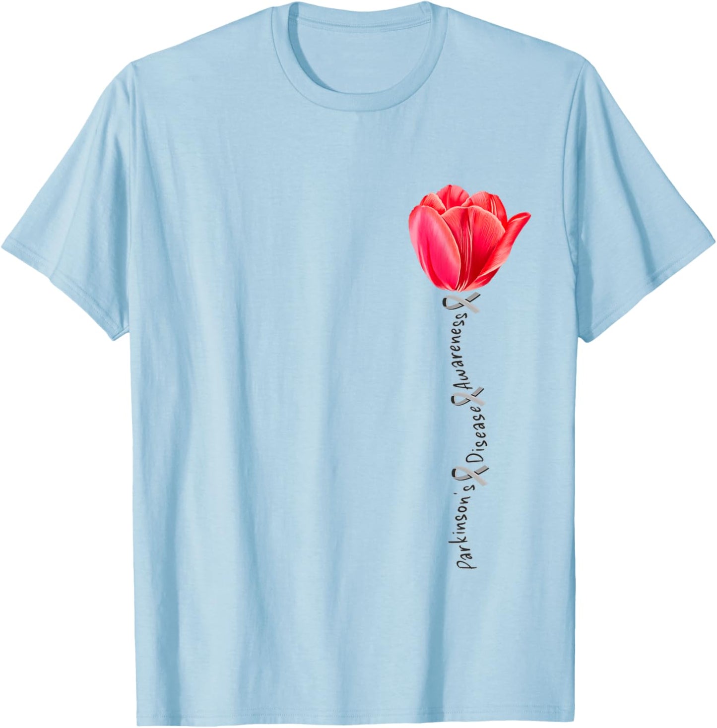 Parkinson's Disease Awareness Tulip April Month T-Shirt - T-Shirt | Light Blue