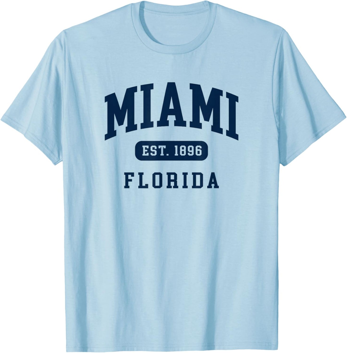 Miami Florida Retro Est 1896 Vintage Vacation Souvenir T-Shirt - T-Shirt | Light Blue