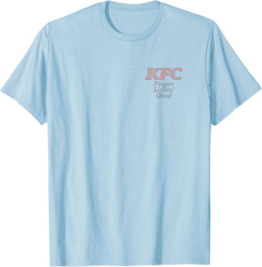 KFC Front and Back Vintage Finger Licking Good Meal Foodie T-Shirt - T-Shirt | Light Blue