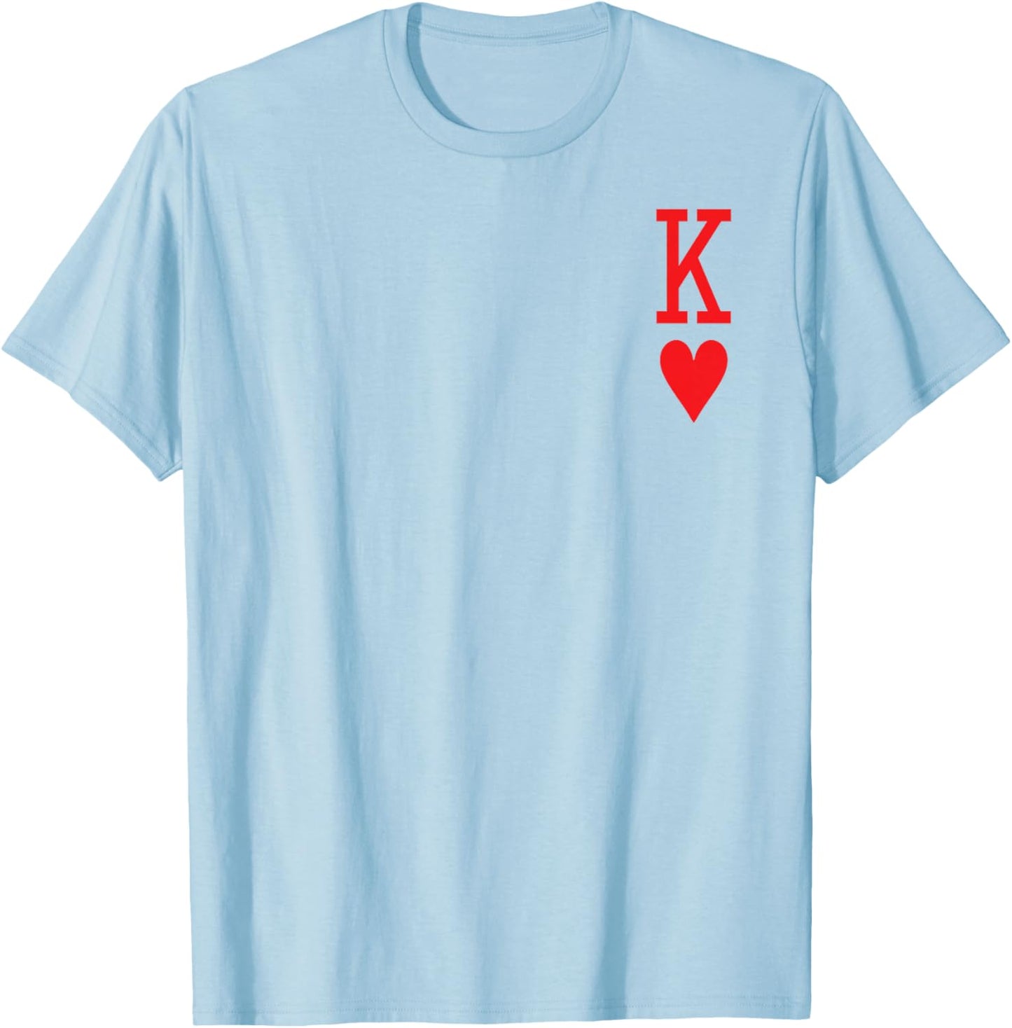 King of Hearts and Queen of Hearts Couples Matching Pajama T-Shirt - T-Shirt | Light Blue