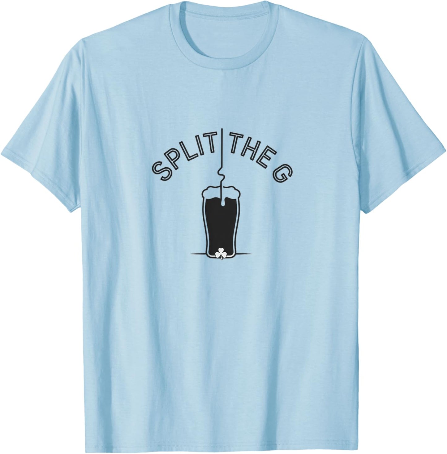 Irish Beer Split The G Shamrock Pint T-Shirt - T-Shirt | Light Blue