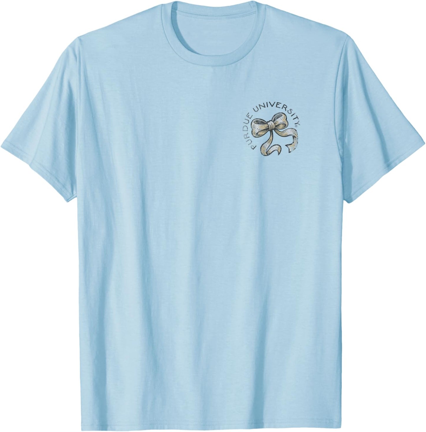 Purdue Boilermakers Bow Vintage Gray Officially Licensed T-Shirt - T-Shirt | Light Blue