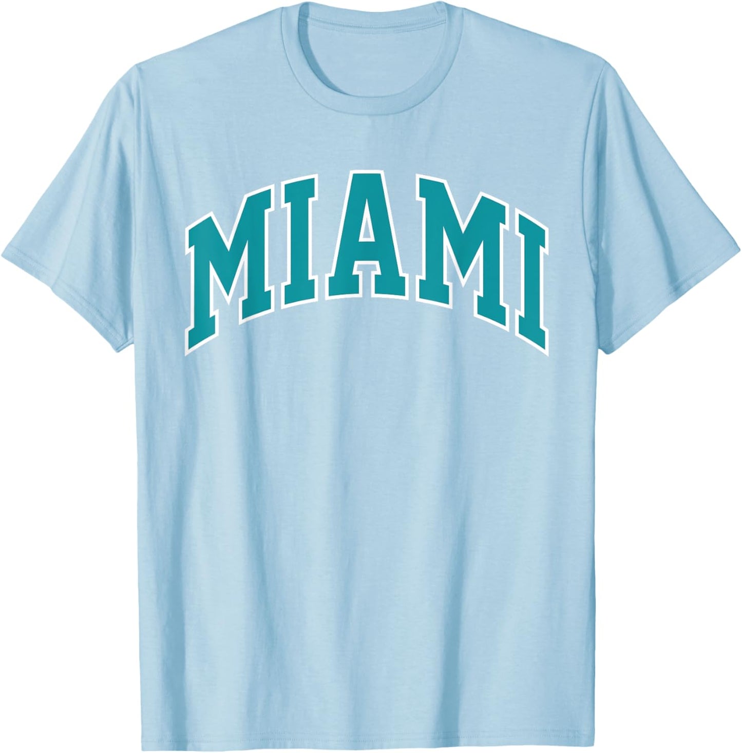 Retro Miami Men Miami Women Vintage Classic Orange Aqua FL T-Shirt - T-Shirt | Light Blue