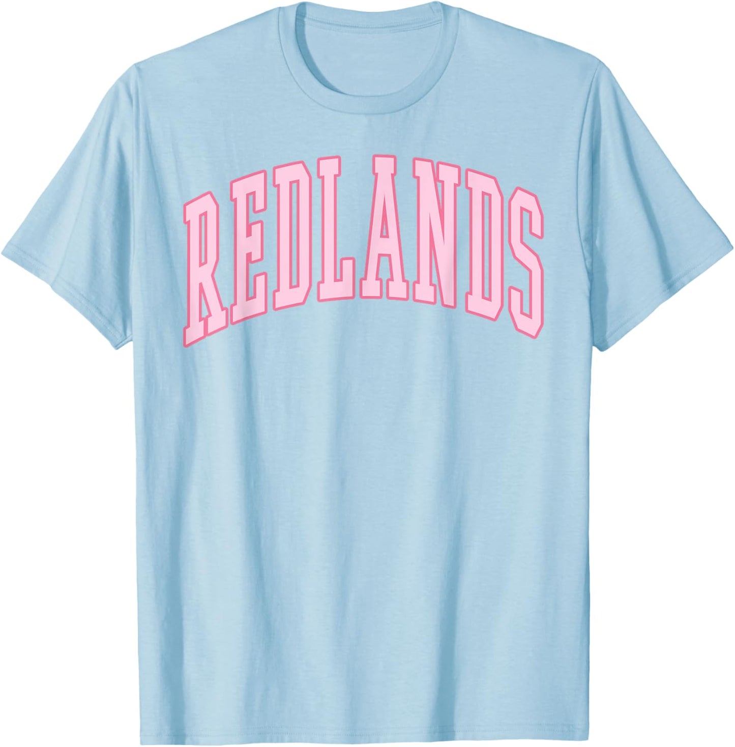 Redlands Vintage Preppy Varsity Pink Sports T-Shirt - T-Shirt | Light Blue