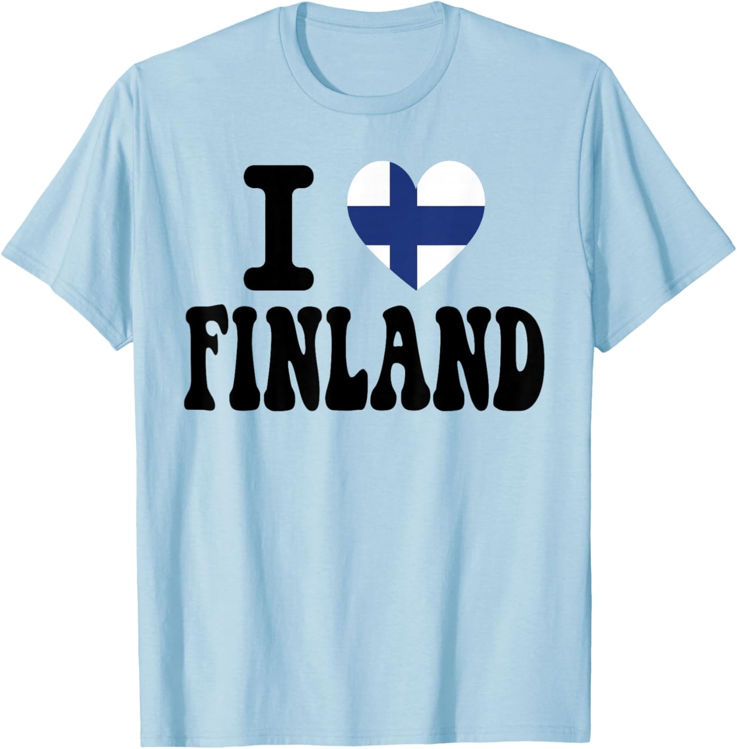 I Love Finland Heart Flag Retro Travel Souvenir T-Shirt - T-Shirt | Light Blue