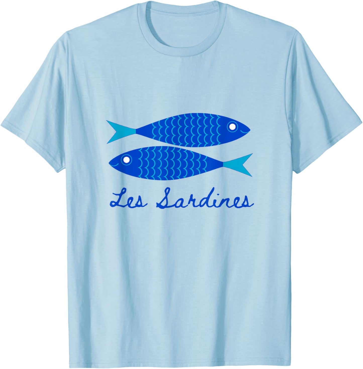 Les sardines fisherman aesthetic coastal sardine fish T-Shirt - T-Shirt | Light Blue