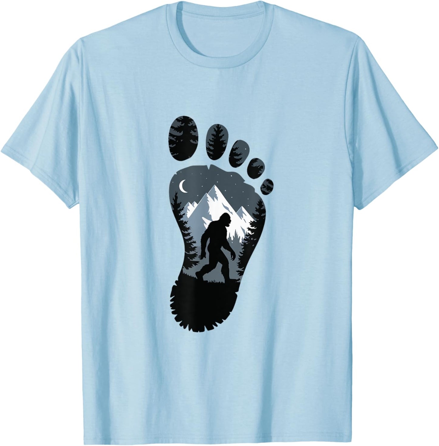 Bigfoot Footprint Mythology T-Shirt - T-Shirt | Light Blue