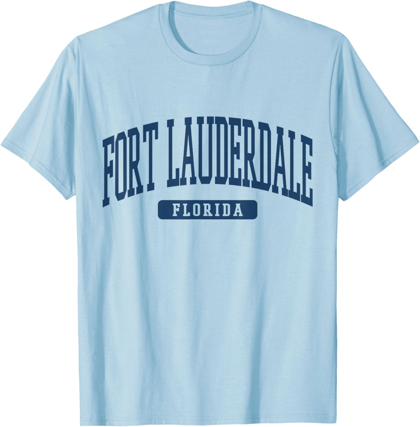 Fort Lauderdale Florida Souvenir Beach, Retro, Minimalist T-Shirt - T-Shirt | Light Blue