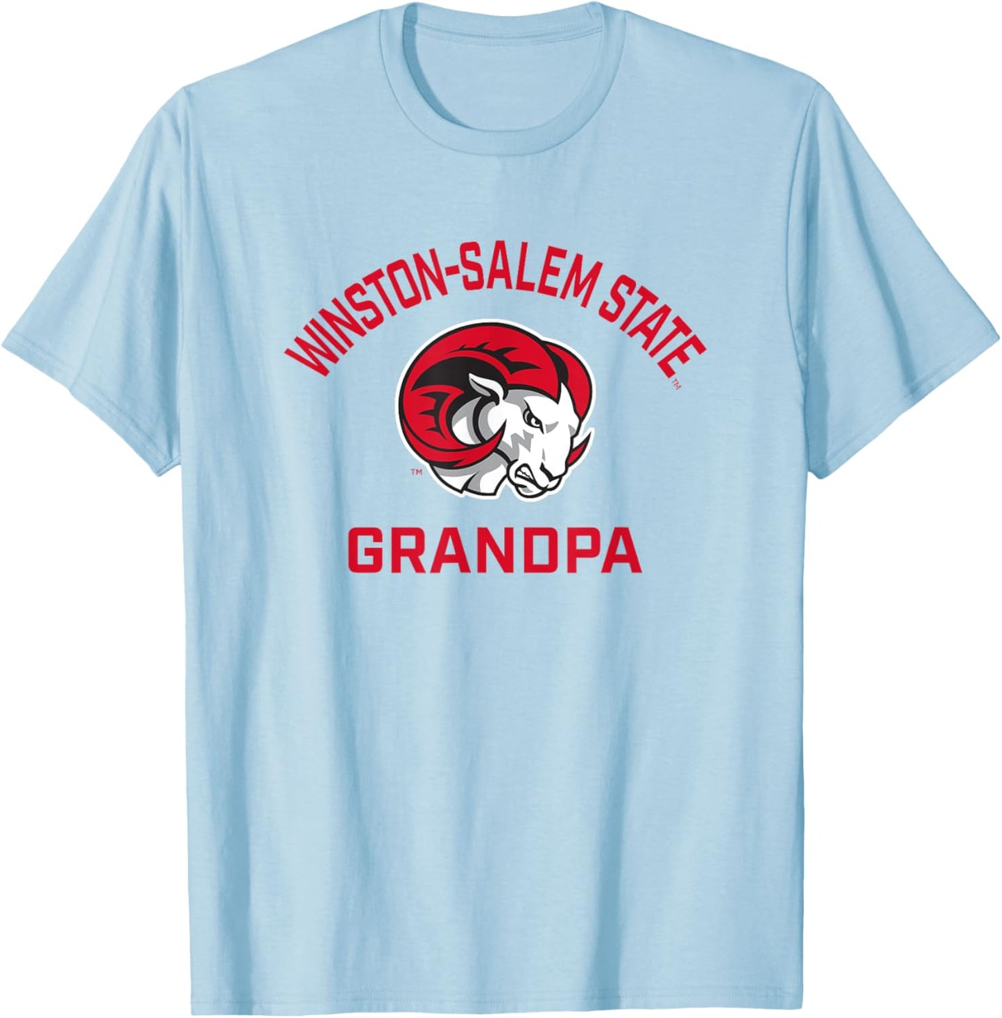 Winston-Salem State University WSSU Rams Arched Grandpa T-Shirt - T-Shirt | Light Blue