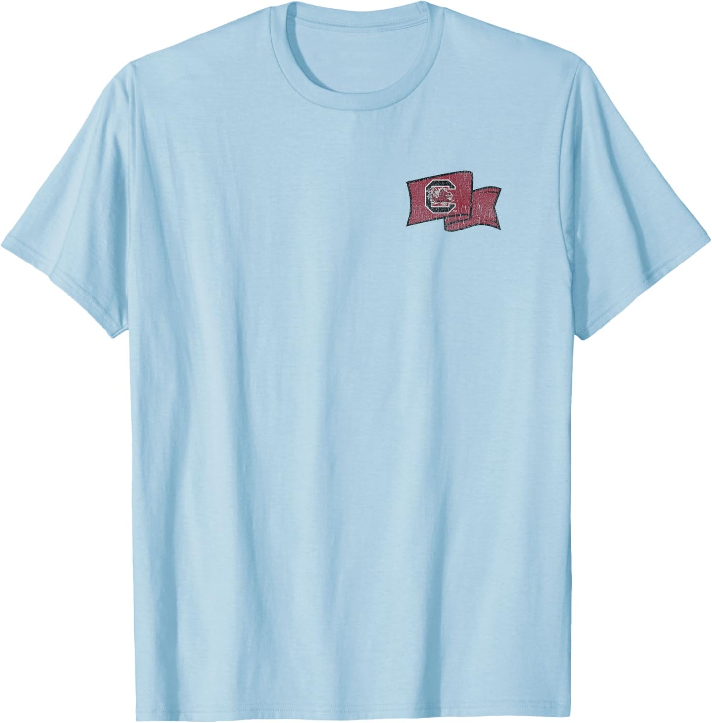 South Carolina Gamecocks Front/Back Vintage Flag Gray T-Shirt - T-Shirt | Light Blue